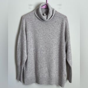 Aritzia The Group Babaton 100% cashmere sweater oversized turtleneck oatmeal Lar